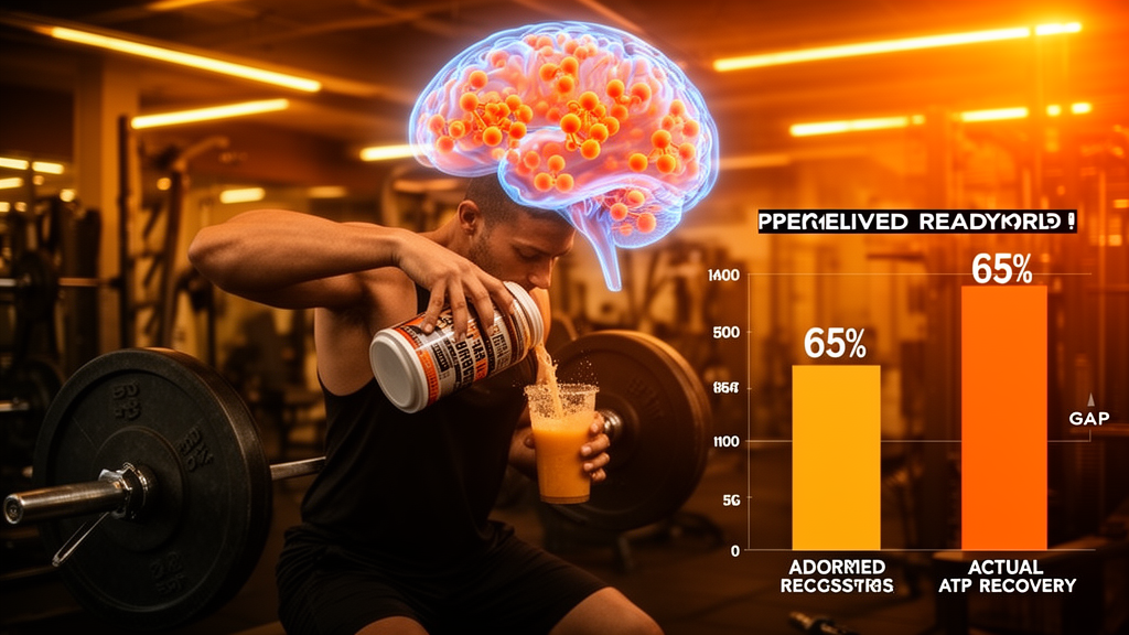 Coffee cup beside a gym timer with adenosine receptor blocking effect illustrated