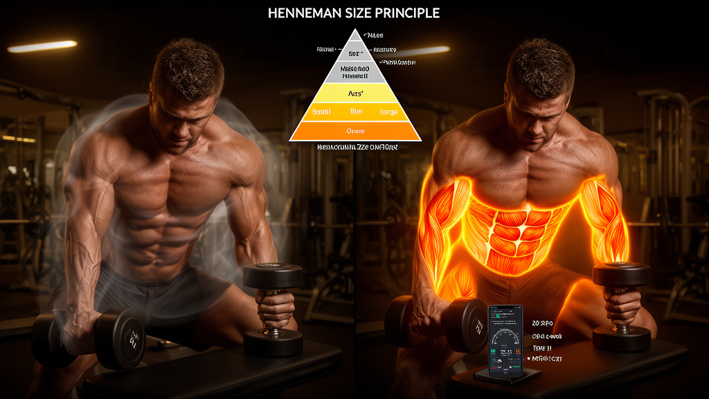 Athlete performing rest-pause set with intense focus and biological battery overlay