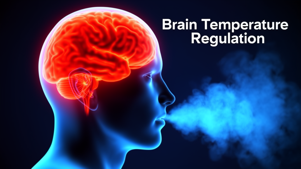 Thermal visualization of human head showing brain temperature regulation during a workout yawn