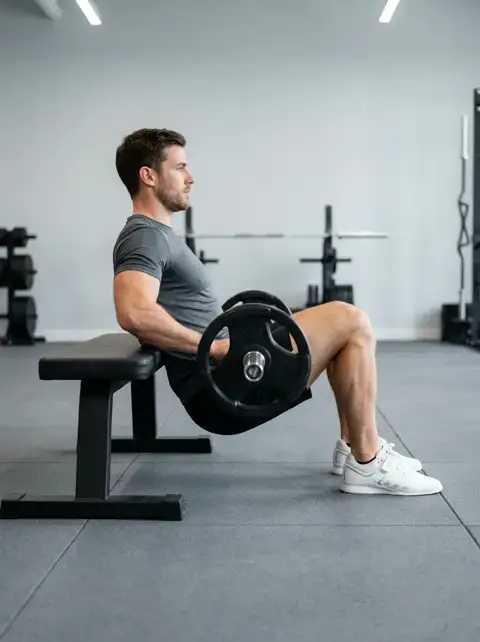 Animated loop of the barbell hip thrust showing the start, midpoint and finish of one repetition